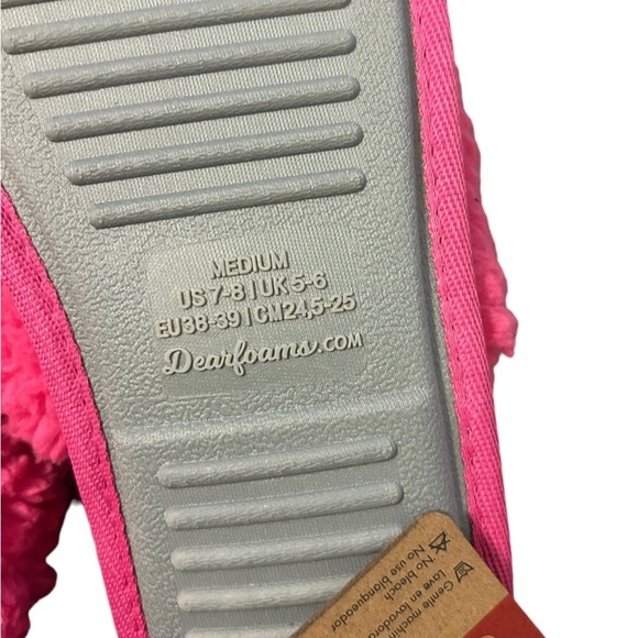 Dearfoams Memory Foam Slippers Womens Medium Pink New Size 8 - Picture 4 of 5